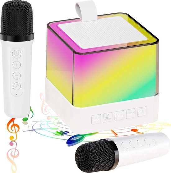 Giecy Machine Karaoké avec Micro Karaoke sans Fil,Enceinte Karaoké