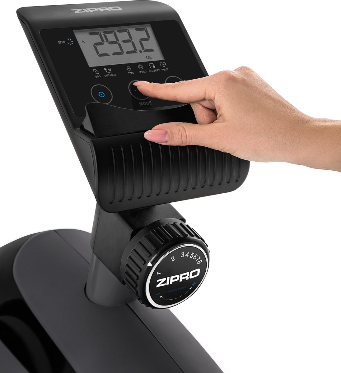 Afbeelding 2 van Zipro Vision Hometrainer Magnetische Fiets, Hartslagsensoren, Gemakkelijk te transporteren, Antislippedalen, Intuïtieve computer, Homegym, Stabiele structuur, Max. gebruikersgewicht 120 kg, zwart en grijs