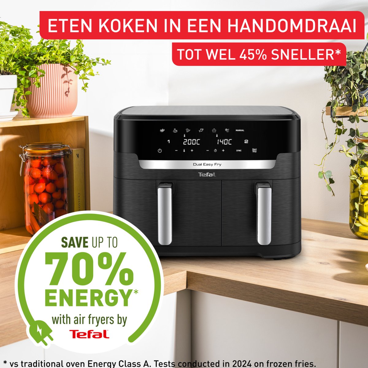 Tefal Easy Fry Dual XXL EY9428 - Dubbele Airfryer XXL - 11L - afbeelding 3