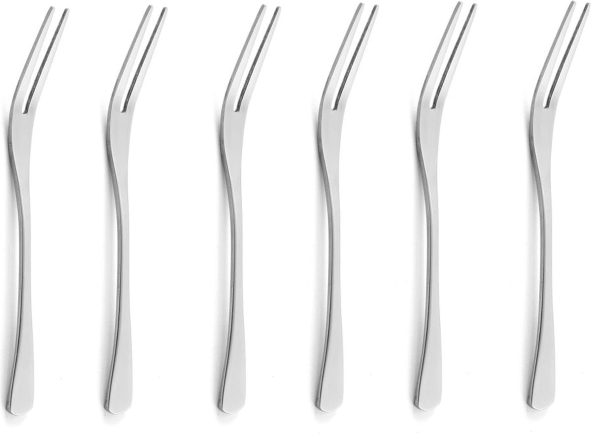 HENDI Slakkenvorkjes – set van 6 – roestvast staal – vaatwasmachinebestendig – 130 mm