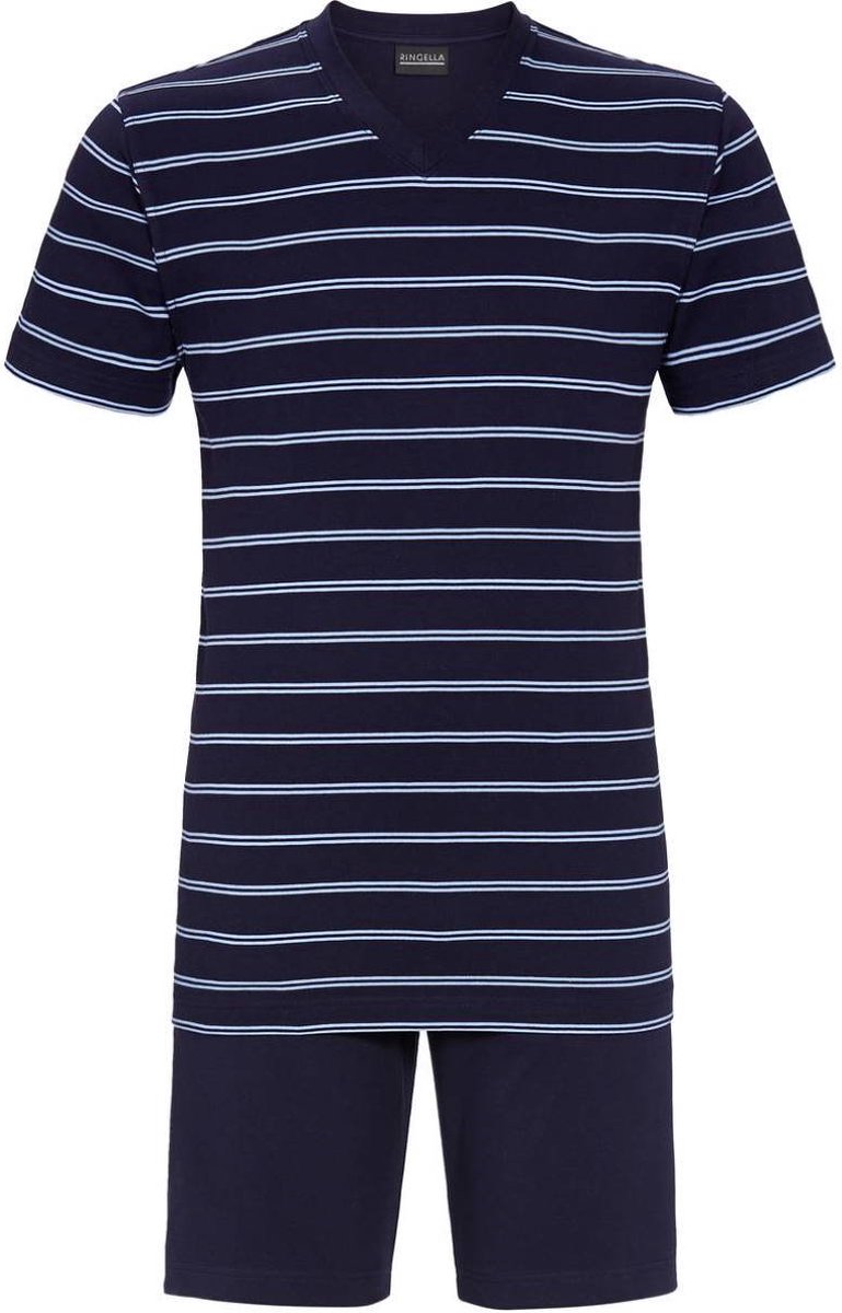 Ringella Gestreepte heren shortama van Ringella - Blauw - Maat