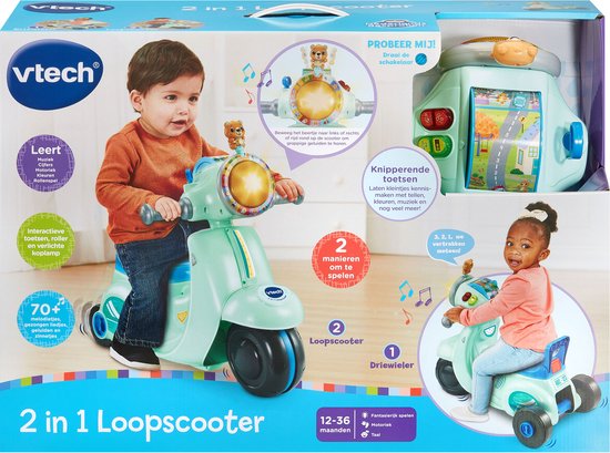 VTech 2 in 1 Loopscooter - Educatief Speelgoed - Ombouwen tot Driewieler - Speelgoed vanaf 1 Jaar - Blauw van Vtech — afbeelding 2
