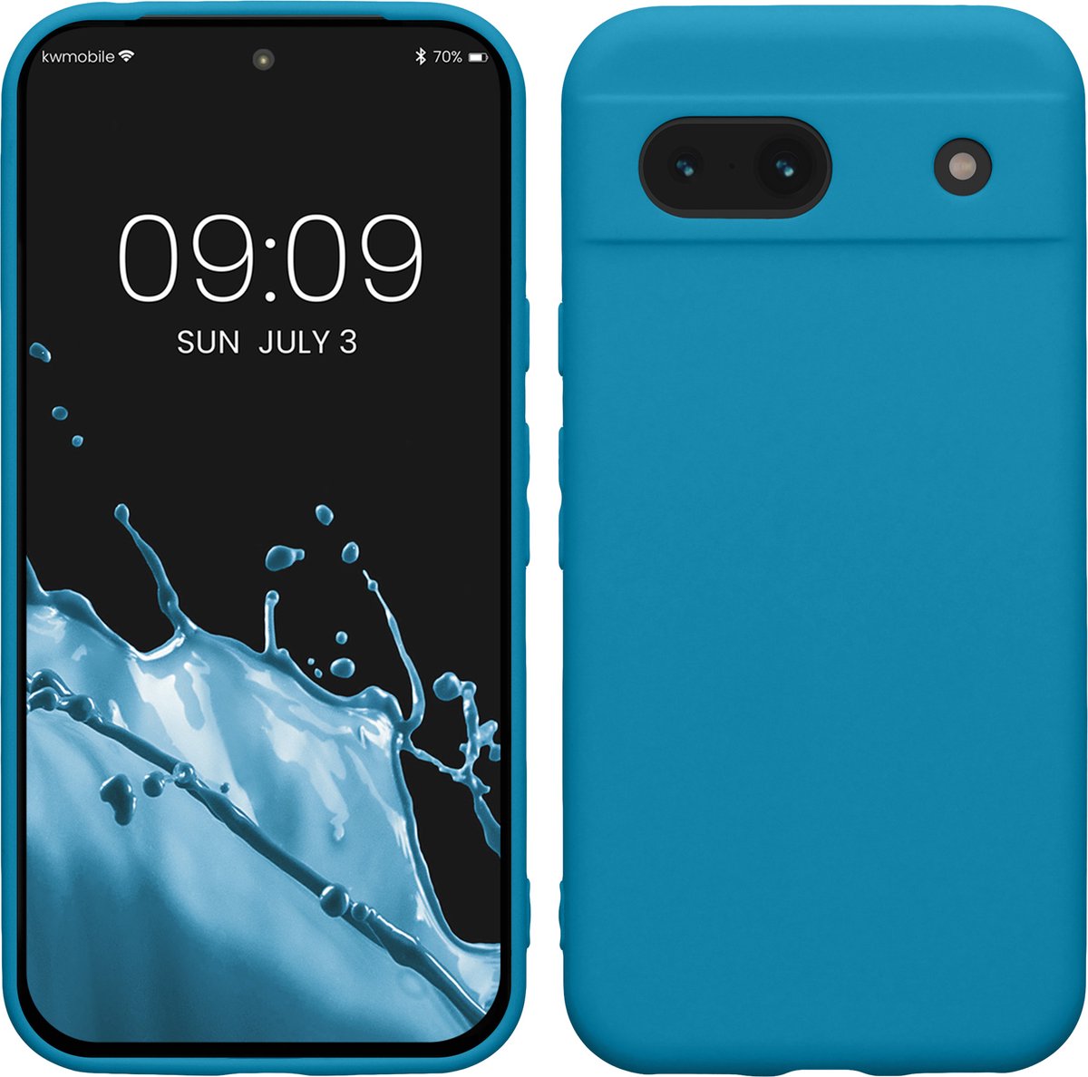 kwmobile telefoonhoesje geschikt voor Google Pixel 8a - Hoesje voor smartphone - Precisie camera uitsnede - In Caribisch blauw