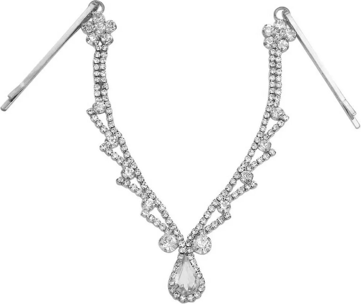 WiseGoods Luxe Tiara Hoofdband Dames - Vrouwen Sieraden - Haar Sieraden Bruid - Haaraccessoires - Haarklem - Cadeau - Zilver