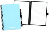 Bambook Colourful uitwisbaar notitieboek - Blauw - A5 - Pagina's: Blanco & Gelinieerd - Duurzaam, herbruikbaar whiteboard schrift - Met 1 gratis stift