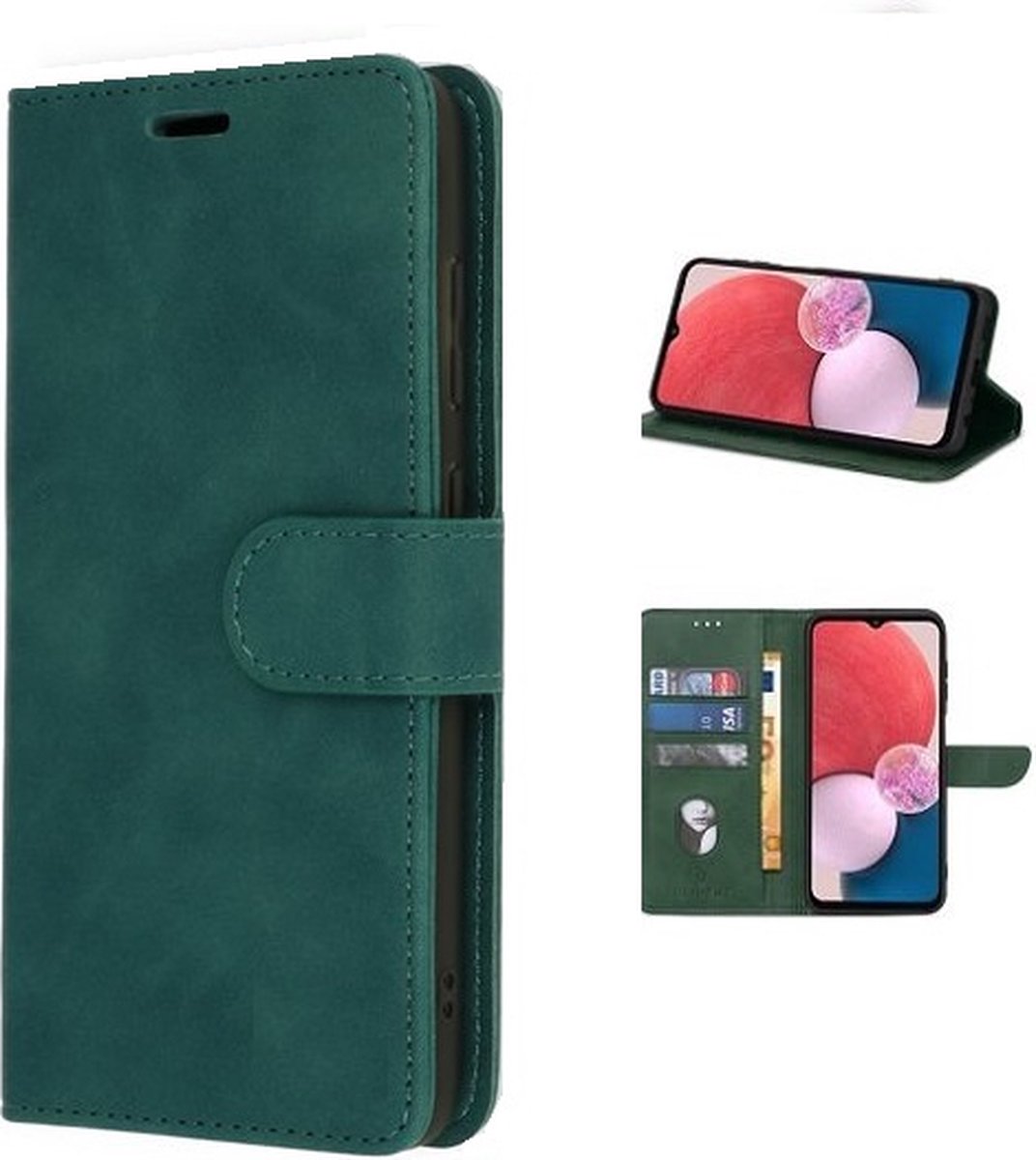 OPPO Find X5 Hoesje Met Pasjeshouder Bookcase Groen
