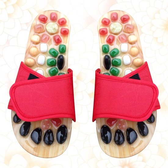 Masseur de pieds - Massage des pieds Pantoufles personnalisées point d'acupuncture pied appareil de massage en jade tabouret pieds chaussures sandales pour massage points d'acupuncture douleur shiatsu.