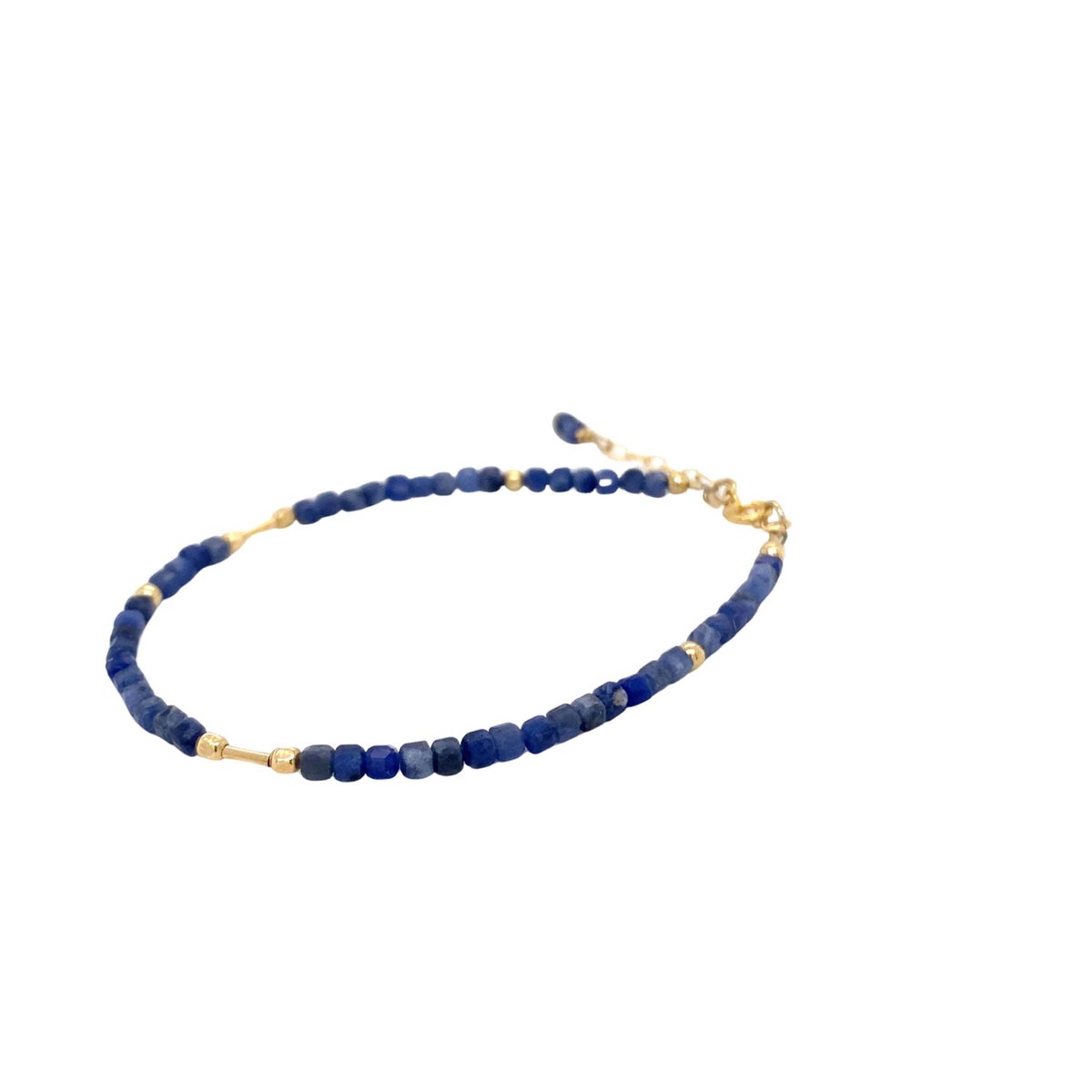 Pat's Jewels Armband - Dames Armband - Kralen Armband - Edelsteen - Lapis Lazuli - Blauw - Goud
