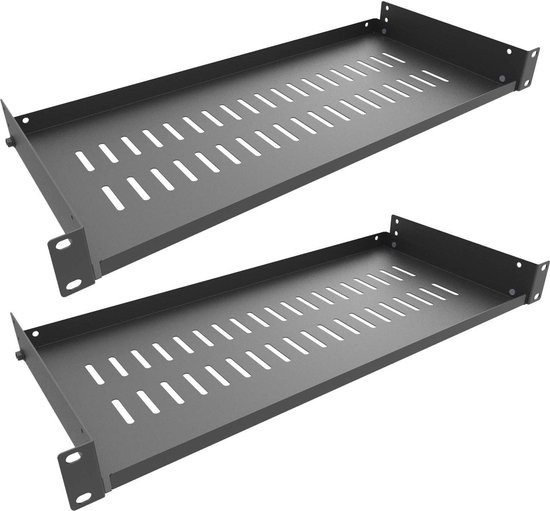 Universele plank voor serverkast of rack - 203 mm diep - zwart - 2 ...