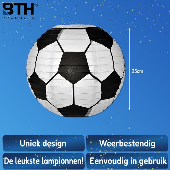 Lampion - Sint Maarten - Lampionstokje - Lichtje - Voetbal - Treklampion - Papier - Kind - Wit - Versiering - 1 Stuk van BTH — afbeelding 3