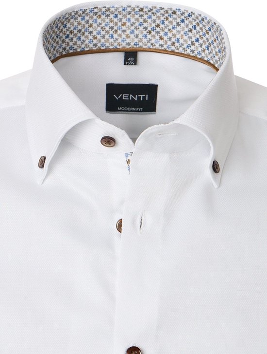 Venti Chemise Wit Col Boutonné Avec Motif Pièces De Puzzle - 3XL