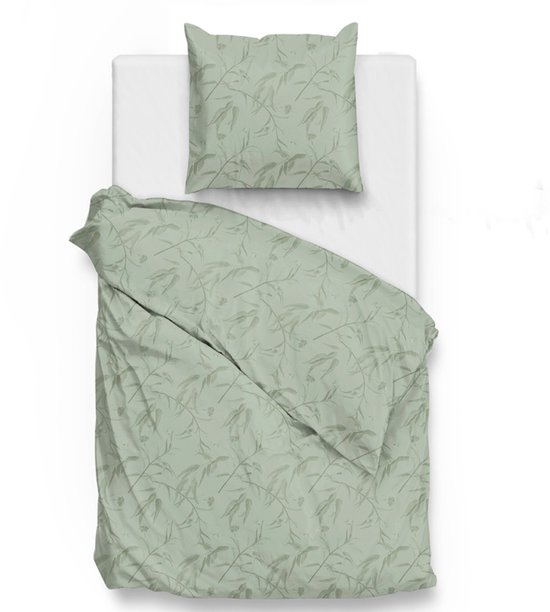 Zohome Dekbedovertrek Fiori-di-Satinado - Abstract Bedlinnen - 200x220 - Groen - Dekbedhoes van 100% Katoen-Satijn van Merkloos — afbeelding 2