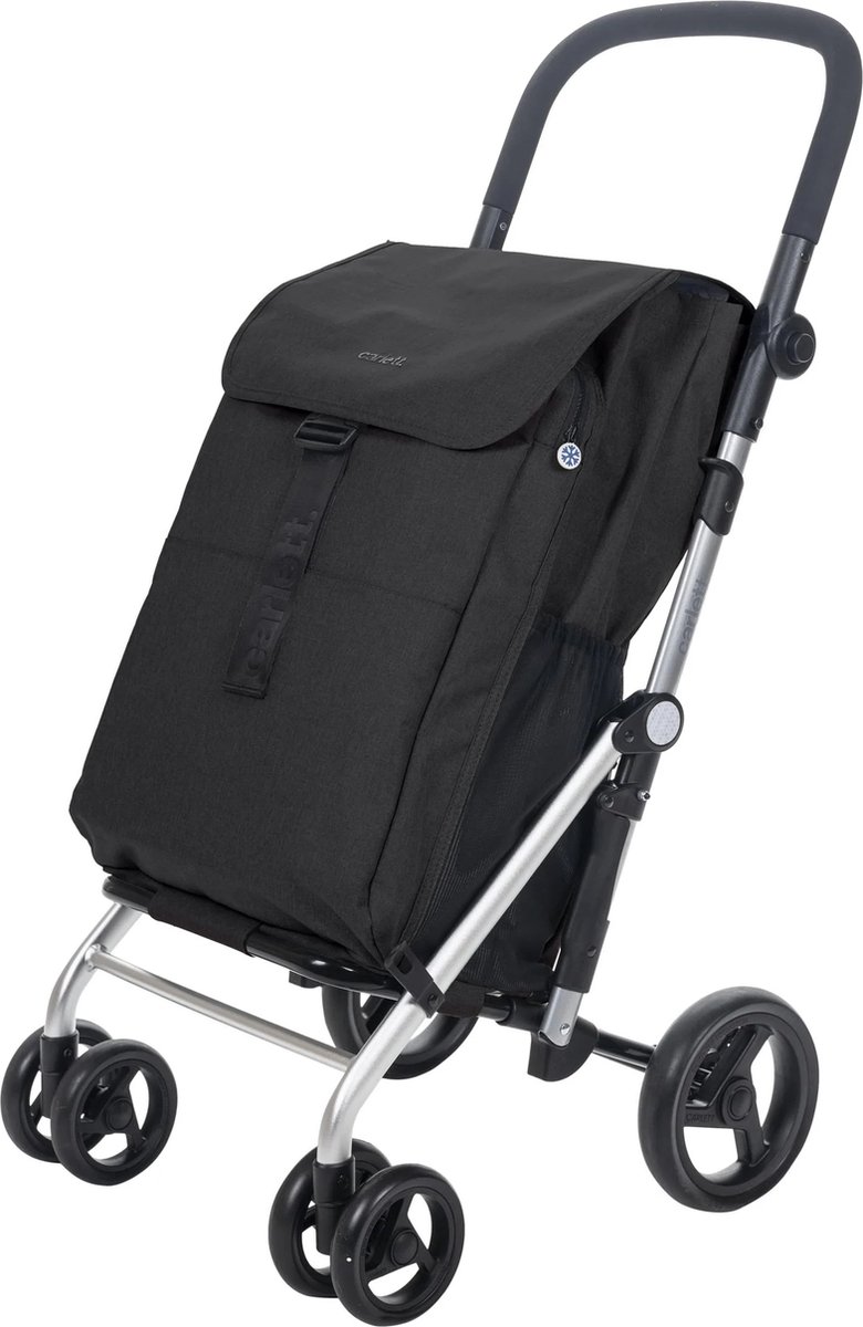 Carlett CLASSIC Family LETT470 Cooler Boodschappentrolley - Koelvak - 4 wielen - Opvouwbaar - 36 L - Vulcano Zwart