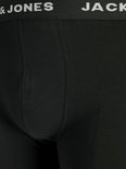 Close-up van een zwarte JACK & JONES boxer short met witte tekst op de tailleband.