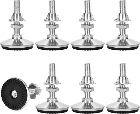 Verstelbare Meubelpoten - Roestvrij Staal - M10 x 50 mm - Ø50 - 8 Stuks