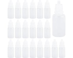 Liquid Dropper Bottles 10ml White - 200pcs - Squeeze Bottles with Caps - Refillable Bottle for Storing Essential Oils