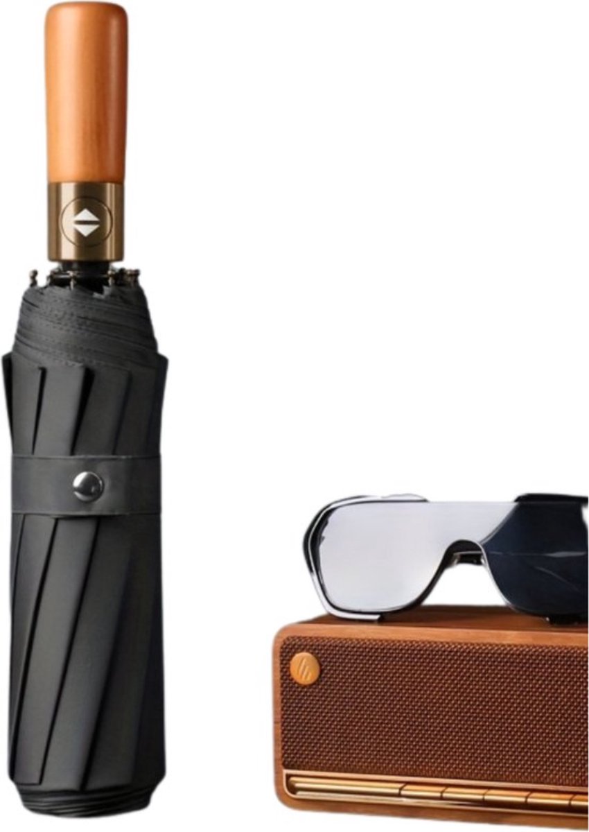 Bovista Windproof Paraplu - Opvouwbaar - Moderne Stormparaplu - Stormproef - Automatisch Uitklapbaar - Umbrella - Zwart