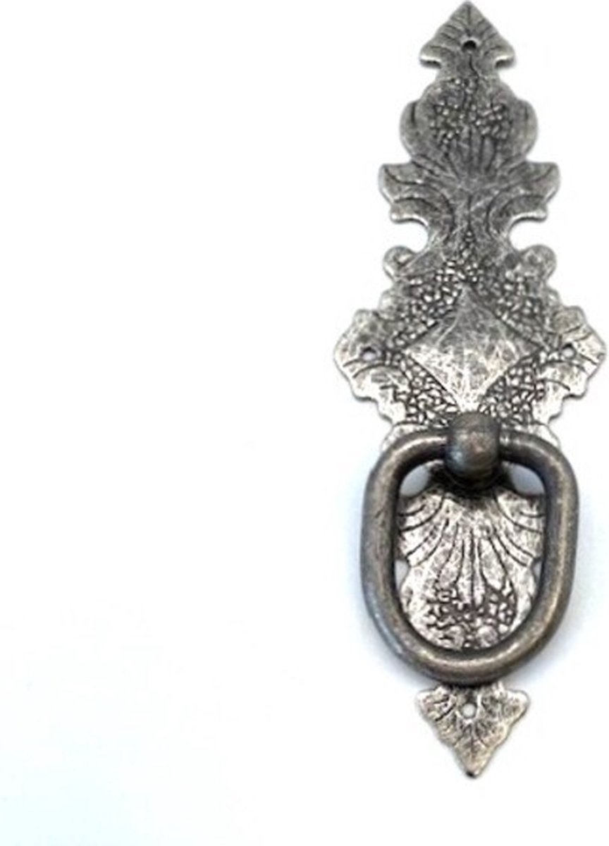 Deurgreep antiek Zilver verticaal 129x43mm