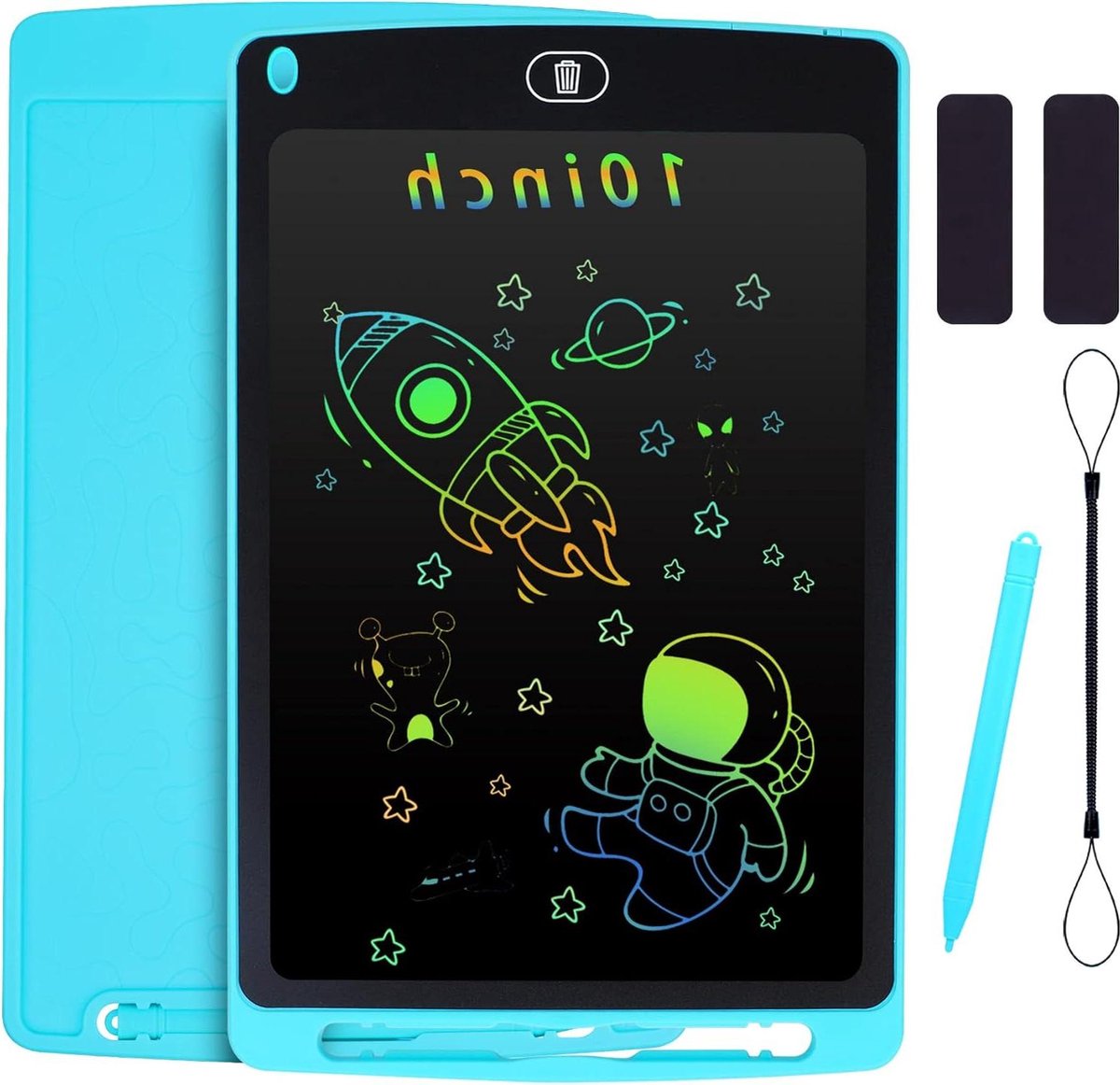 10 Inch Kleurrijke LCD Schrijftablet voor Kinderen - Grafische Tekentablet Draagbaar en Uitwisbaar - Blauw
