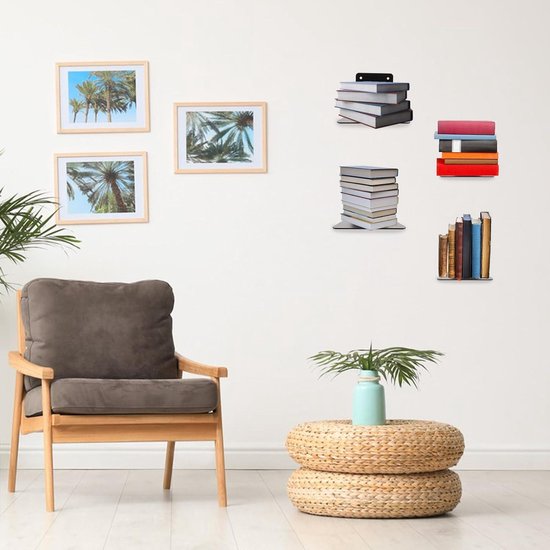 Onzichtbare zwevende boekenplanken voor aan de muur, belastbaar tot 27