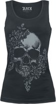 Black Premium by EMP Zwarte top met doodshoofdprint - Dames - M