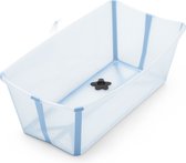 Stokke Flexi Bath, Ocean Blue - Opvouwbaar babybadje - Lichtgewicht, duurzaam en gemakkelijk op te bergen - Handig om thuis of op reis te gebruiken - Geschikt voor pasgeborenen en baby's