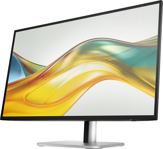 Schuine voorweergave van een 27-inch HP monitor.