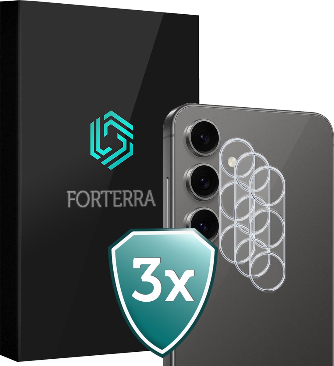 Camera Lens Protector 3 Stuks - Geschikt voor Samsung Galaxy S24 FE - Camera Screenprotector Beschermglas - Gehard Glas - Tempered Glass - Screen Protector