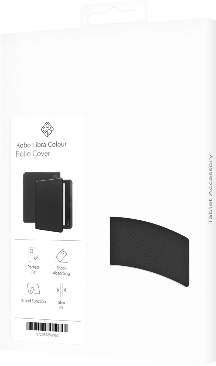 Cazy hoes geschikt voor Kobo Libra Colour / Tolino Vision Color - E-reader Folio Hoes - Zwart van Cazy — afbeelding 3