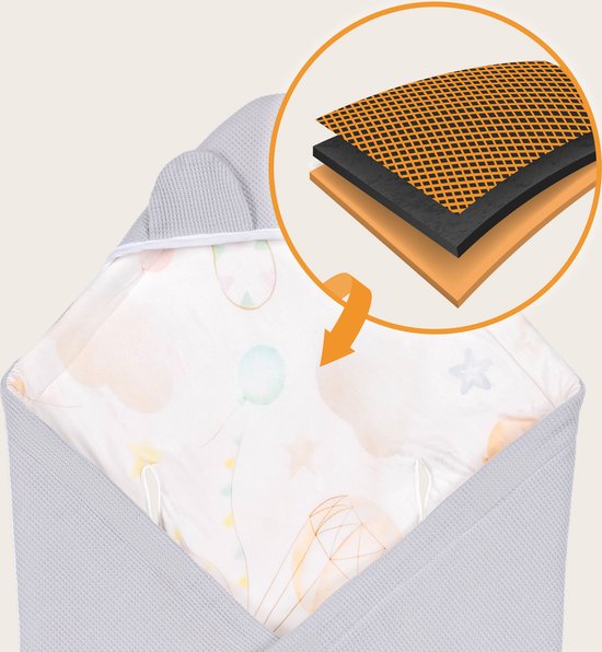 Lionelo Travel Swaddle Blanket - Dekentje voor autostoel, kinderwagen - Draagdoek - Omslagdoek voor het autostoeltje van LIONELO — afbeelding 4