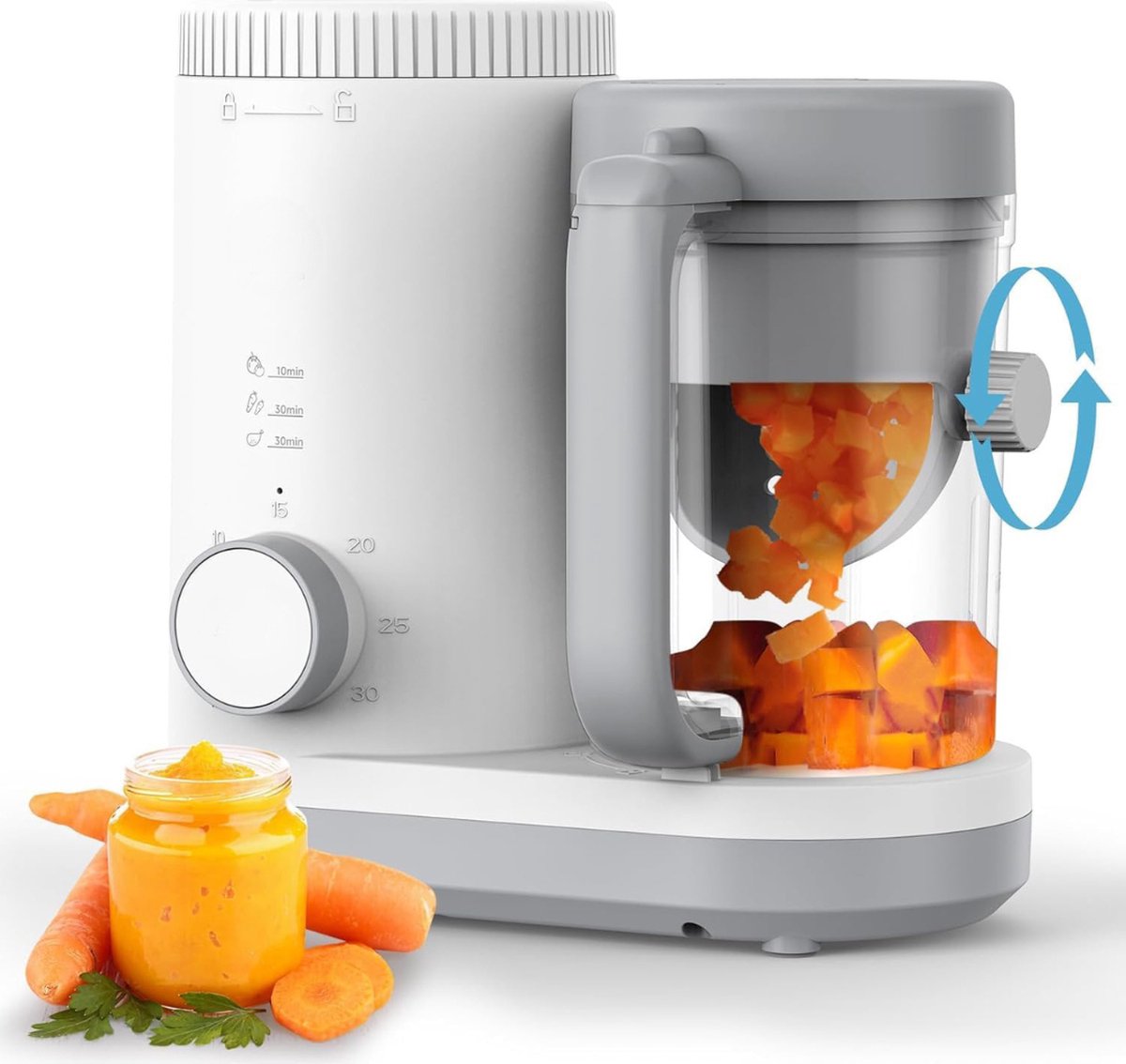 Goedkoopste Babycook - Stoomkoker - Babyvoedingmaker - Baby Blender - Flessenwarmer - Baby Stomer En Blender - Baby Food Maker - Baby Stomer - Met Automatische Uitschakeling - Multifunctionele Babyvoedselmaker - Snel En Eenvoudig Inbraakproces