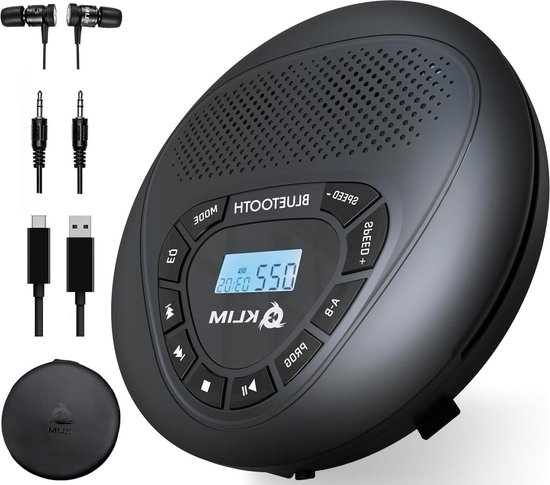 KLIM Nomad draagbare cd-speler met duurzame batterij - met