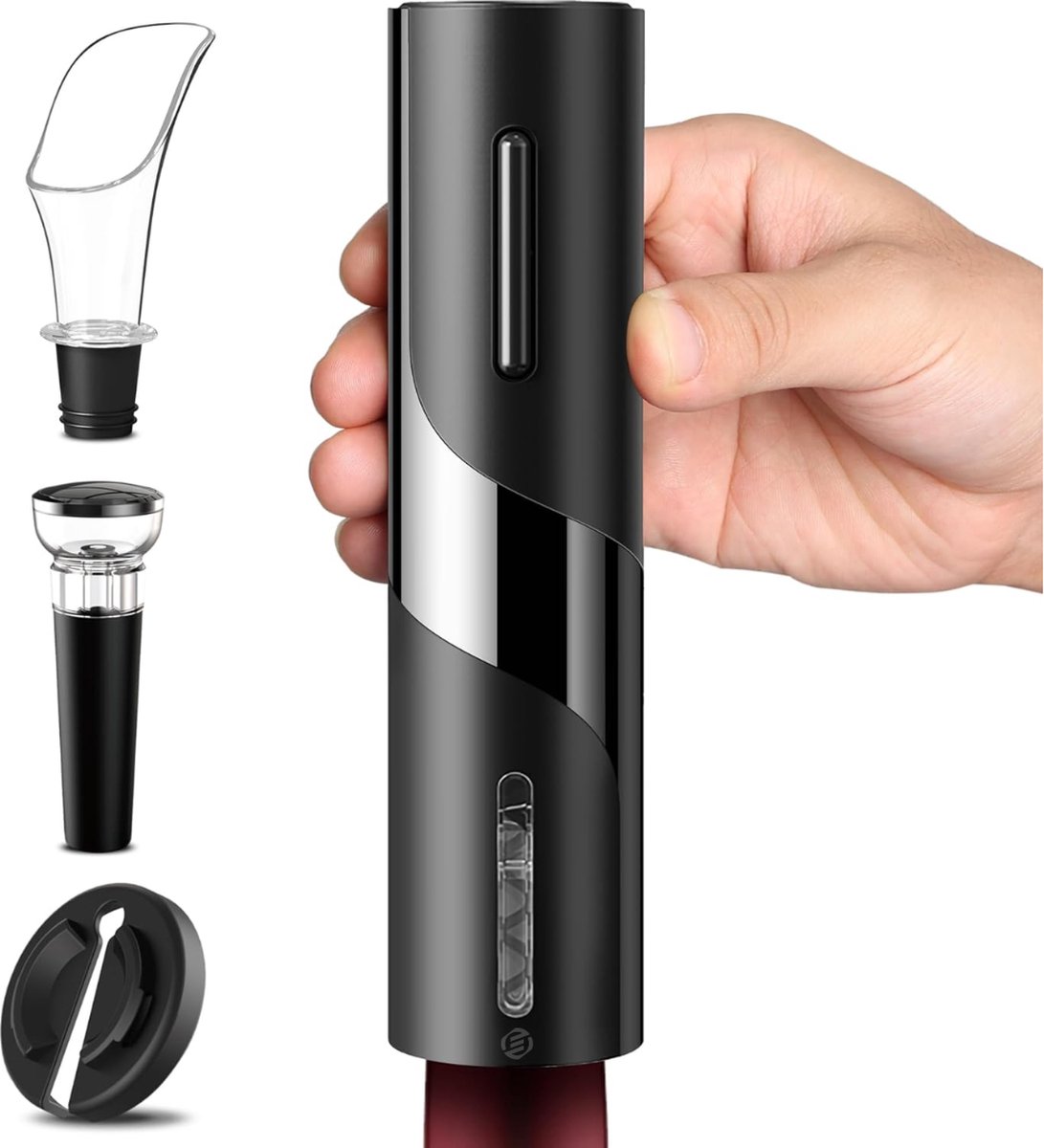 Equivera Elektrische Kurkentrekker Set - Automatische Wijnopener - Wijn Accessoires - Flessenopener - Cadeautip - Premium