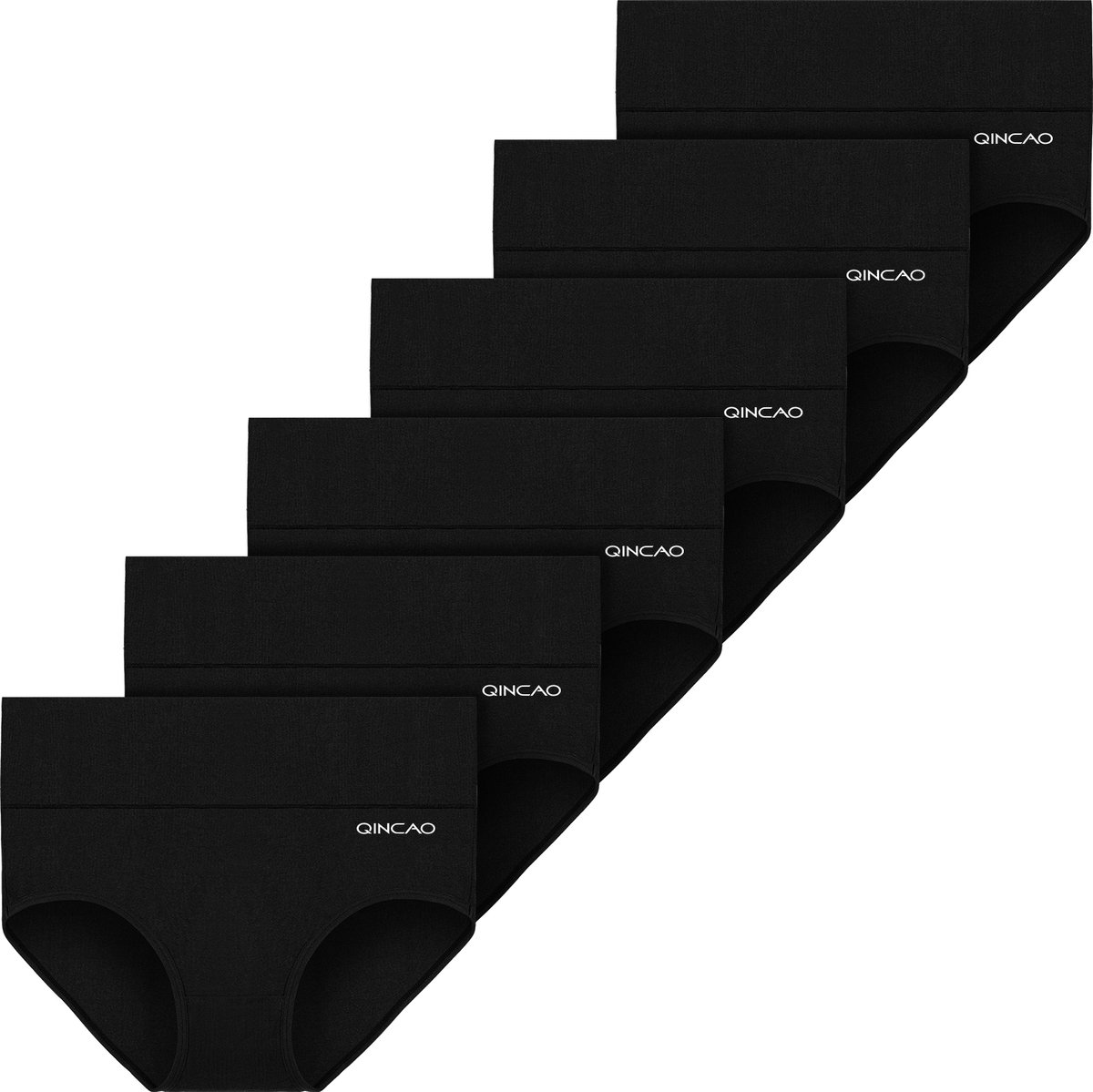 Ondergoed Dames - Qincao Zwart - Hoge Taille - Zacht - Ademend - Uitrekbaar - Maat S
