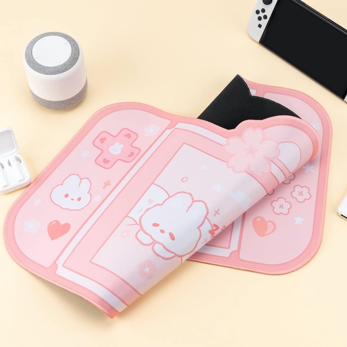 DKPXFG Tapis De Souris Gaming Extra Large Kawaii – 80x40cm, Bords Cousus, Base Antidérapante (Rose/Bleu)
