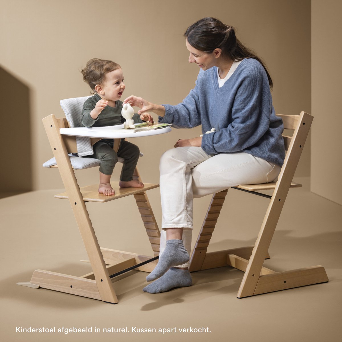 Stokke Tripp Trapp-kinderstoel (wit), Stokke-dienblad (wit) thumbnail 6
