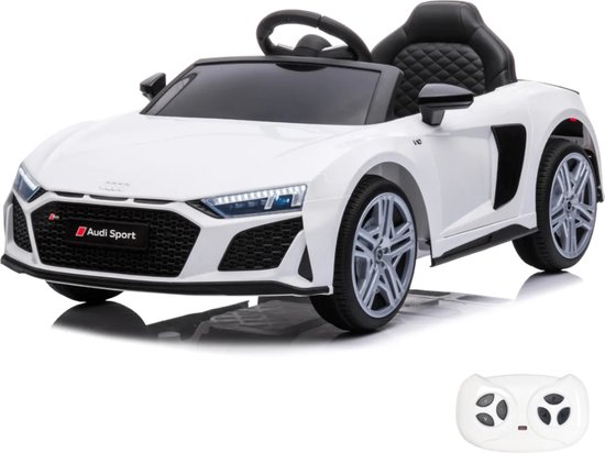 Foto: Audi r8 spyder elektrische kinderauto wit 12v accu 1 tot 6 jaar