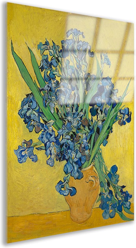 Irissen - Vincent van Gogh glas schilderijen - Irissen muurdecoratie - Schilderijen Natuur - Landelijke schilderijen - Acrylglas schilderij - Schilderijen & posters acrylglas 80x120 cm