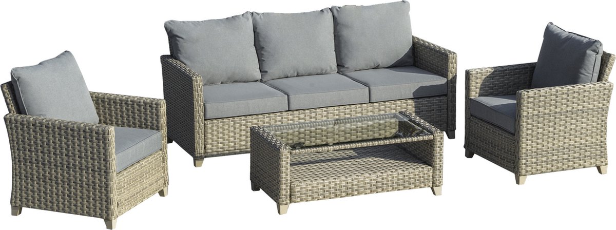 Moderne tuinset van Outsunny met bijpassende couchtisch in elegant design.