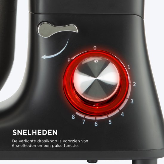 Bourgini Kitchen Chef Plus Keukenmachine - 5.5L Mengkom - 1400W - Zwart - Keukenmixer - Keukenrobot van Bourgini — afbeelding 2