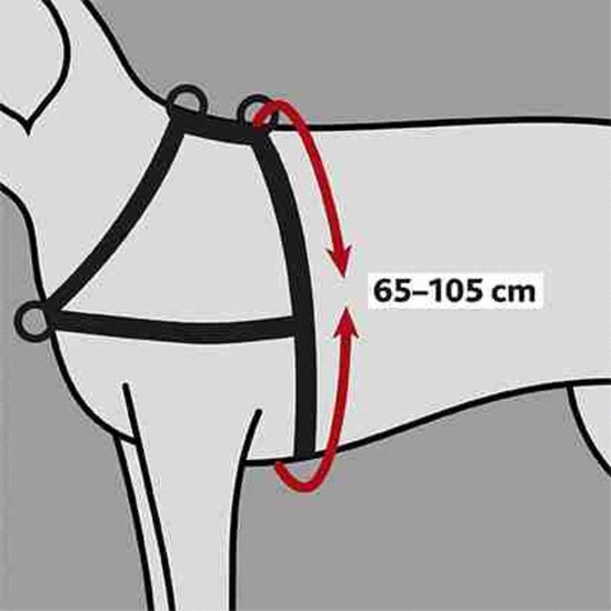 Trixie Lead'N'Walk Soft Tuig - Hondenharnas - Zwart 65-105/25 Cm