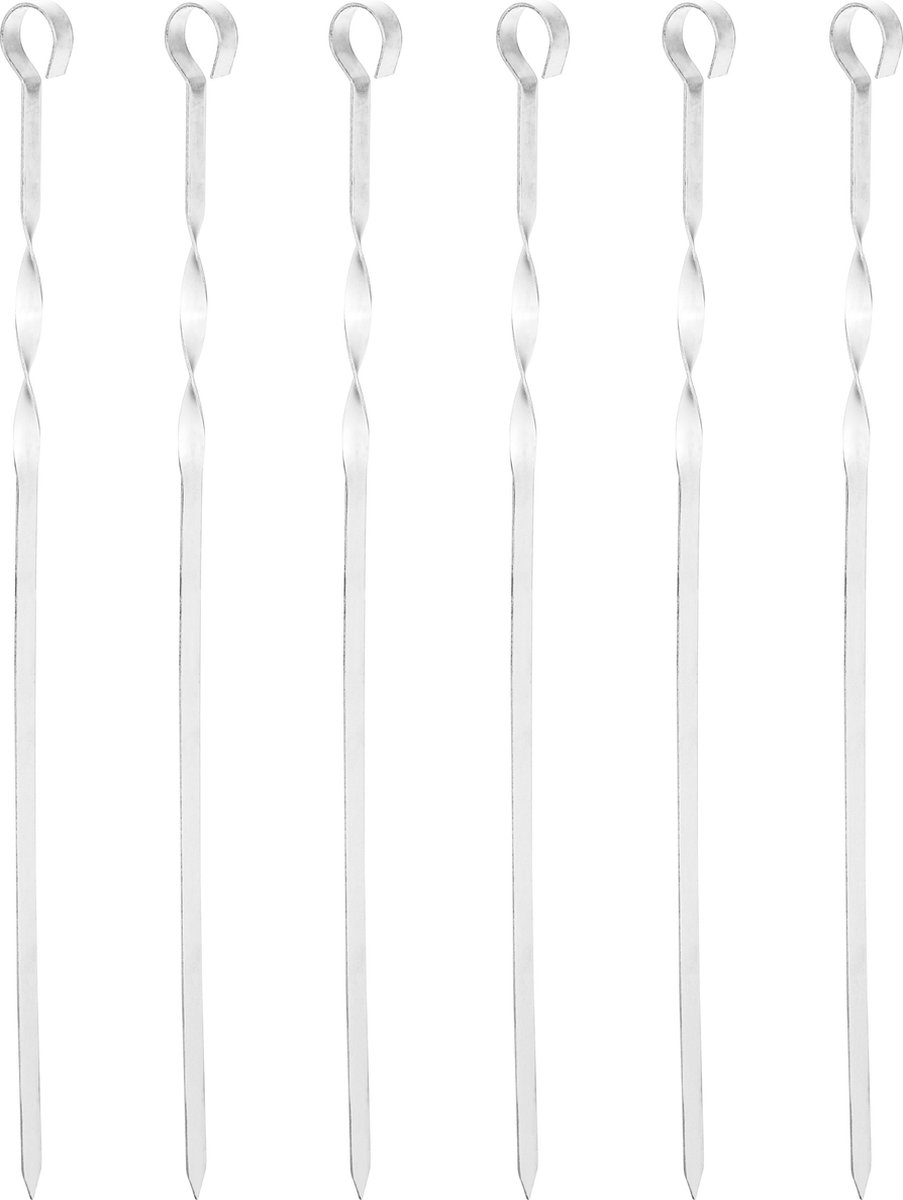 BBQ Spiezen - 24x stuks - 45 cm - metaal - vleespennen - barbecue