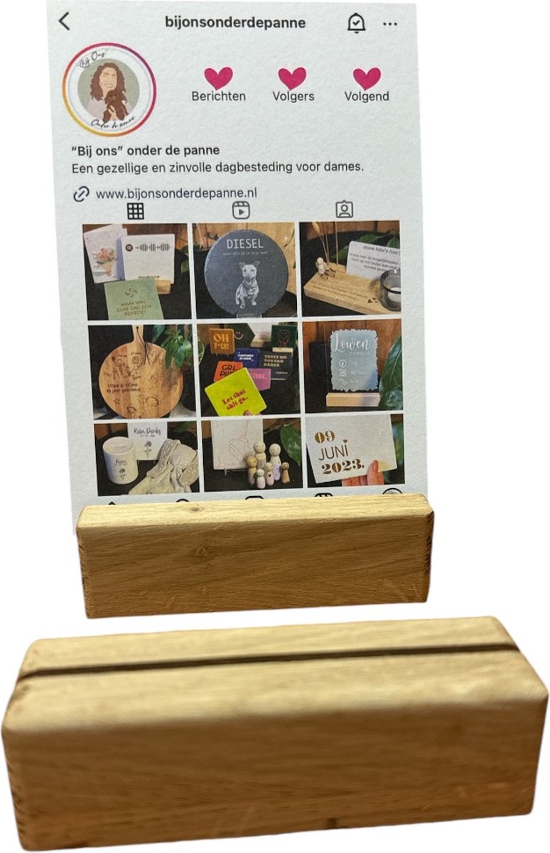 10 CM Eiken Houten Kaarthouder | Ideaal voor Foto’s, Kaarten & Menu’s | Staffelkorting bij Meerdere Stuks!