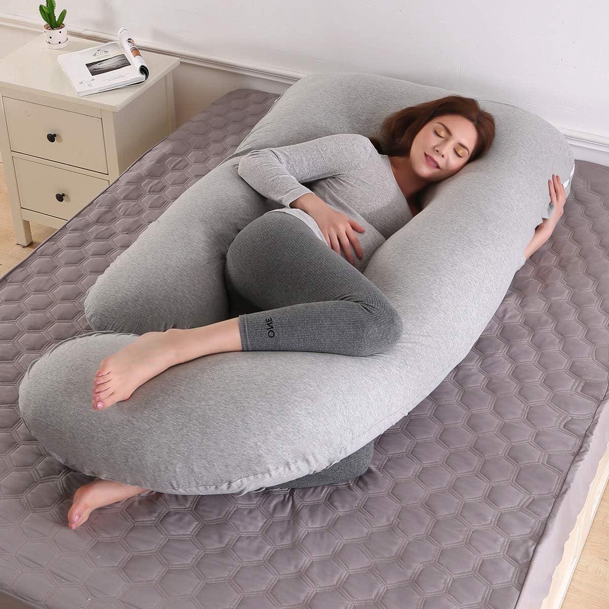 Goedkoopste J-vormig XXL zijslaapkussen met afneembare overtrek voor zwangerschap - ondersteuning voor rug, buik, heupen, benen zwangerschapskussen hoes xxl