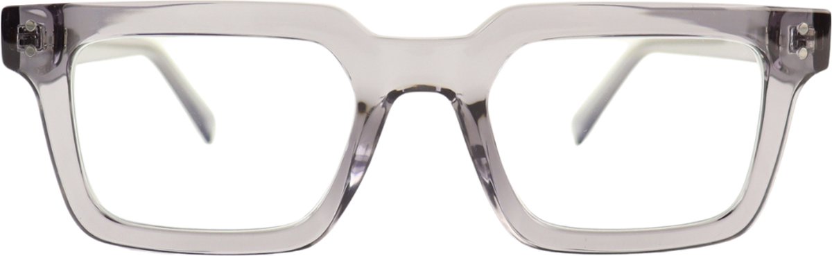 Montour Blauw Licht Bril - Zonder Sterkte - BLAKE - Vierkant Model - Grijs - Computerbril - Blue Light Glasses