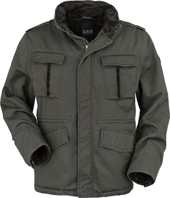 Black Premium by EMP Olijfgroen winterjack met verborgen capuchon - Heren - M