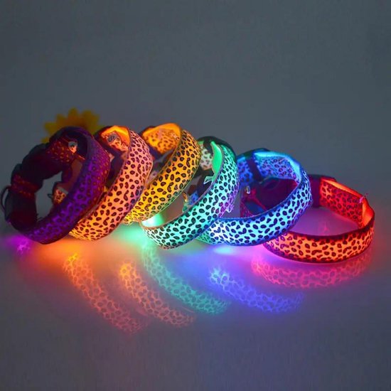 Nivard Collier Lumineux - Collier Lumineux - Lumineux - Chien - Chat - Lumineux - Collier pour Chien LED - Rechargeable - Violet - M