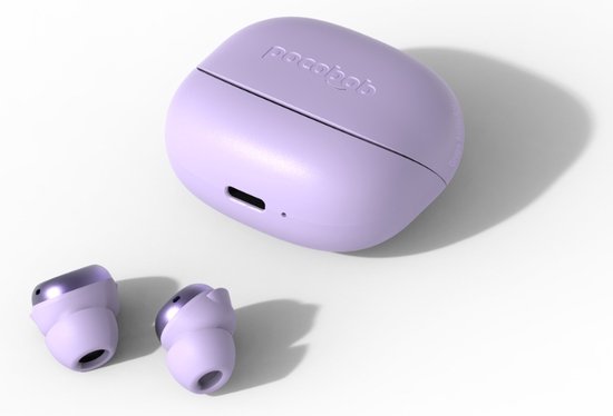 Écouteurs sans fil pocobob® Z - Purple Amatista - Écouteurs Bluetooth - ultra petits - écouteurs intra-auriculaires - avec microphone - aussi pour dormir - avec application pour iOS et Android