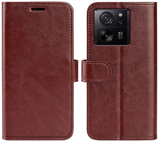 Xiaomi 13T - 13T Pro Case - MobyDefend Wallet Book Case (fermeture arrière) - Marron - Étui de téléphone portable - Étui de téléphone adapté pour Xiaomi 13T