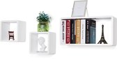 MIRA Home - Wandplank - Muurplank - Boekenplank - Fotoplank - Plank - Muurdecoratie - Wit - 57x33x21.5